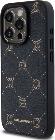 Mbështjellës Karl Lagerfeld Magsafe Karl Head për iPhone 15 Pro Max, i zi