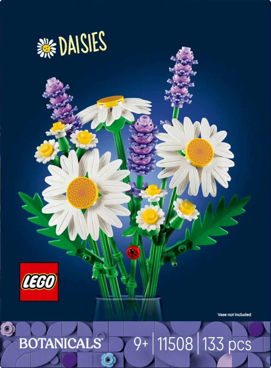 Set lodrash ndërtimi, LEGO, 11508 Botanicals Daisies, 133 pjesë, 9+