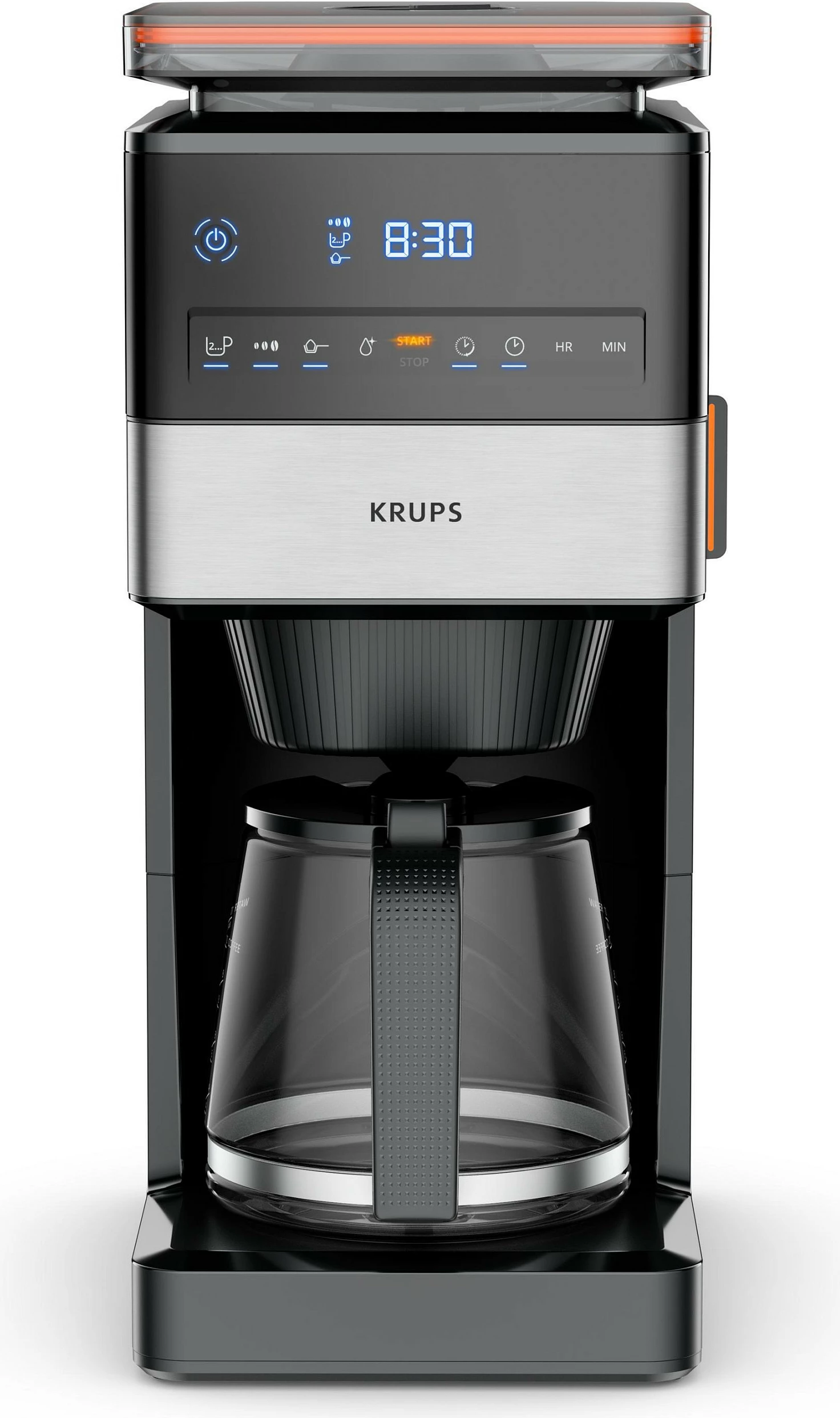 Aparat kafeje Krups KM 8428 Grind Aroma XL, me mulli, zi