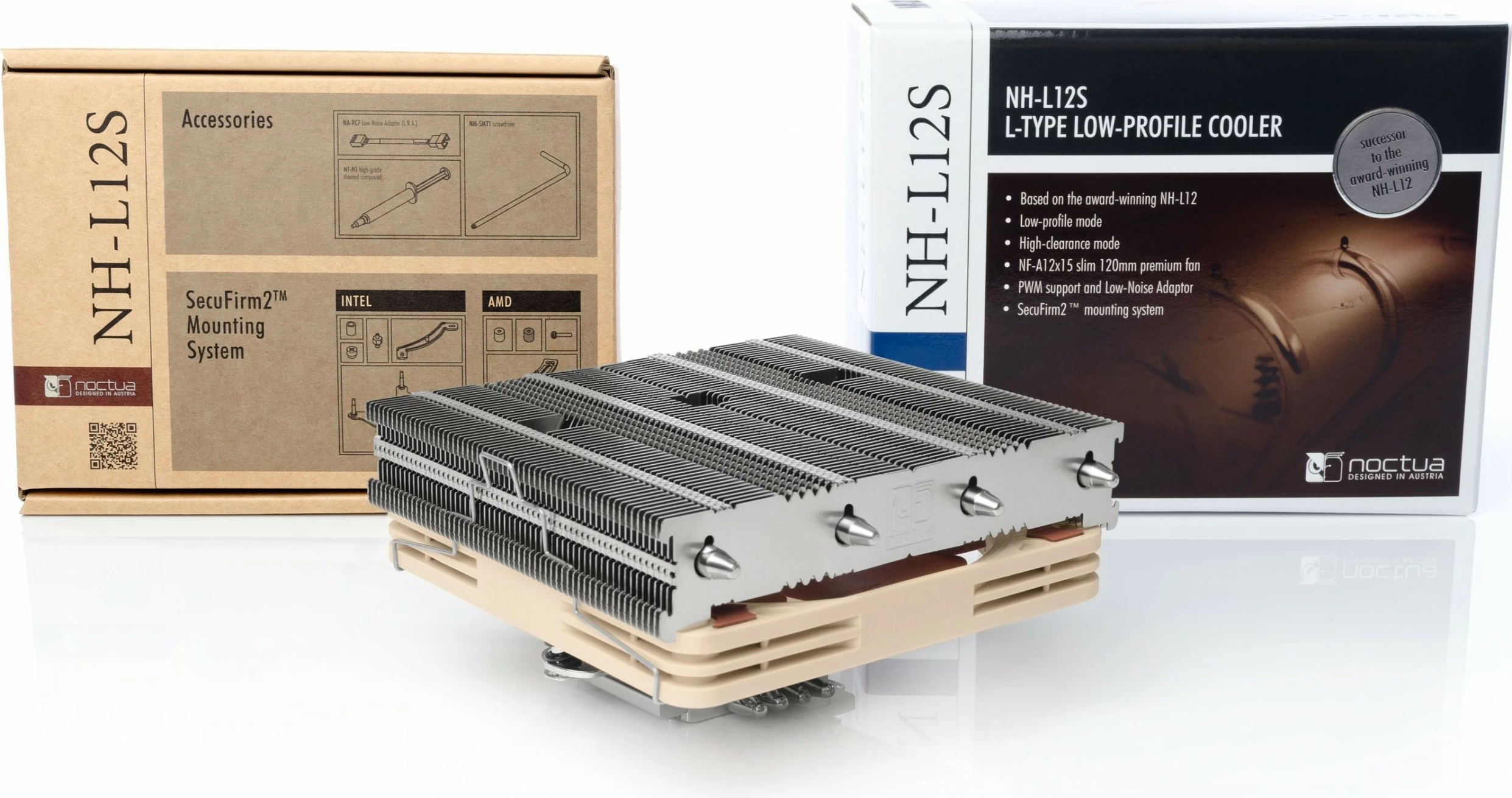 Ftohës procesori NOCTUA NH-L12S, 12cm, alumini/bakër, PWM, kafe/bezhë