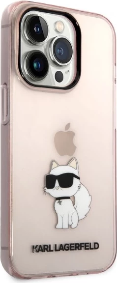 Mbështjellës Karl Lagerfeld Choupette për iPhone 14 Pro Max, Rozë