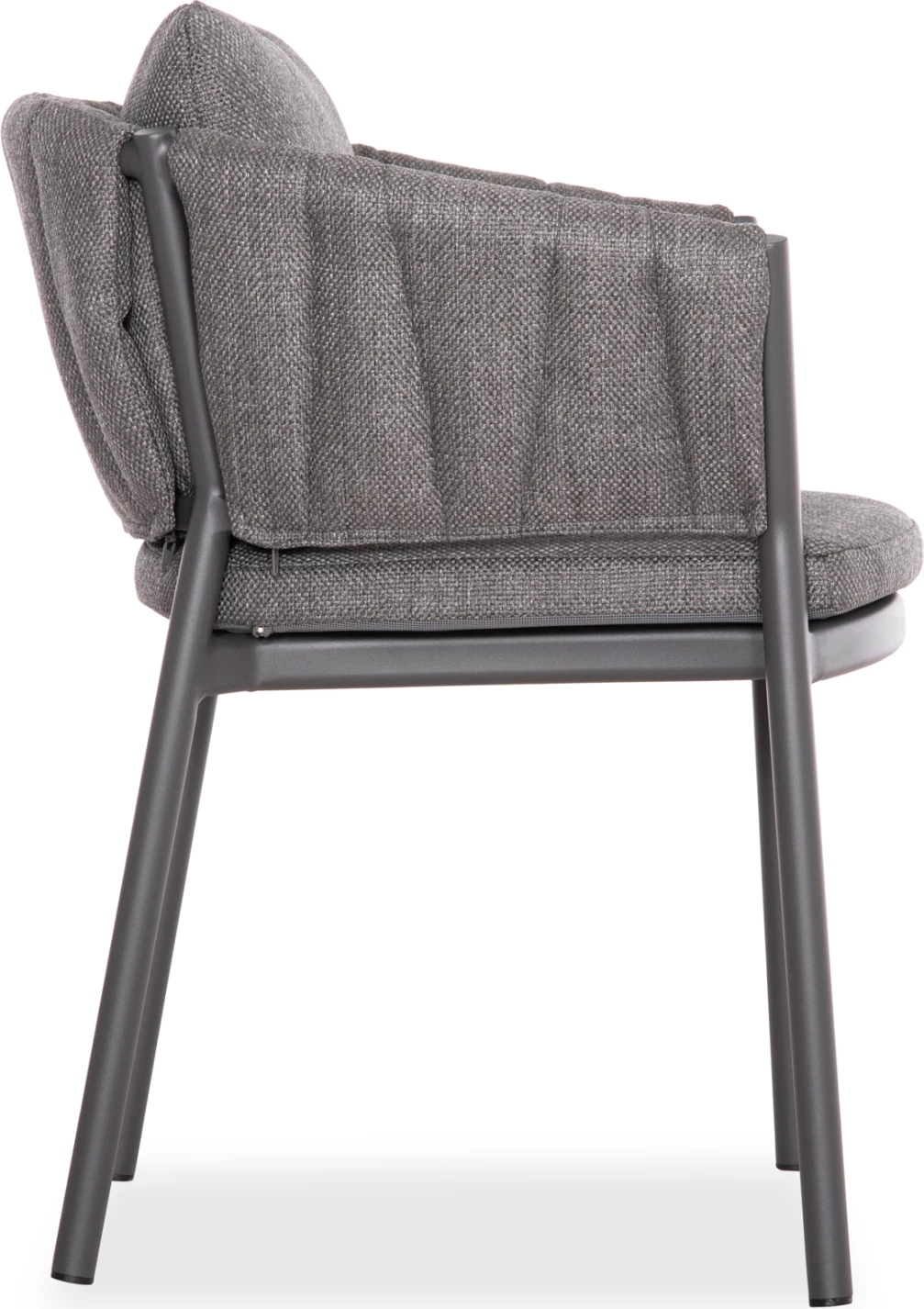 Karrige ngrënieje SHANKS, alumin, material OLEFIN, ngjyrë gri e errët, 62x60x75-80cm