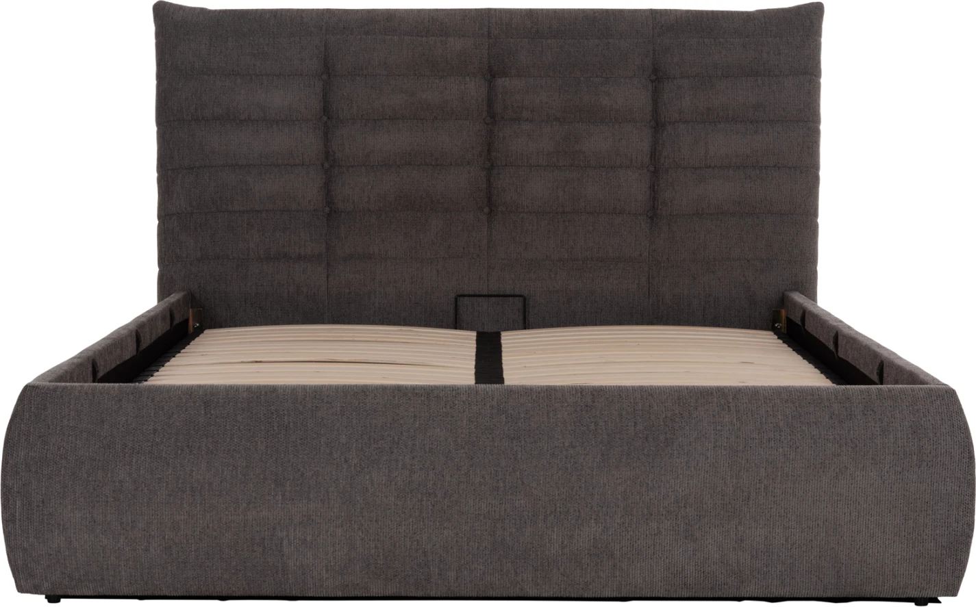 Krevat dopio SANDRA, stof gri, me hapësirë për depo, për dyshek 160x200cm