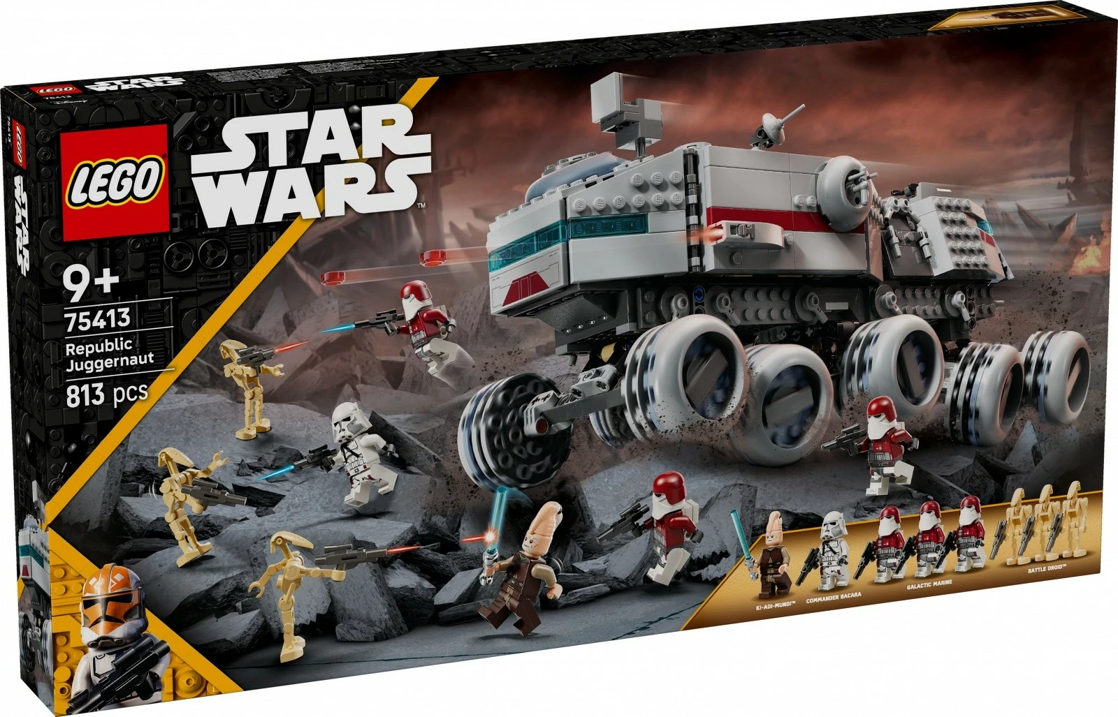 Set LEGO Star Wars Republic Juggernaut Tank 75413, 813 pjesë, për fëmijë 9+, plastikë