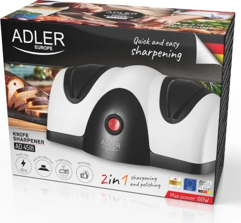 Mprehës elektrik thikash, Adler AD 4518, 2 faza, 40 W, prizë tip C, bardhë/zi