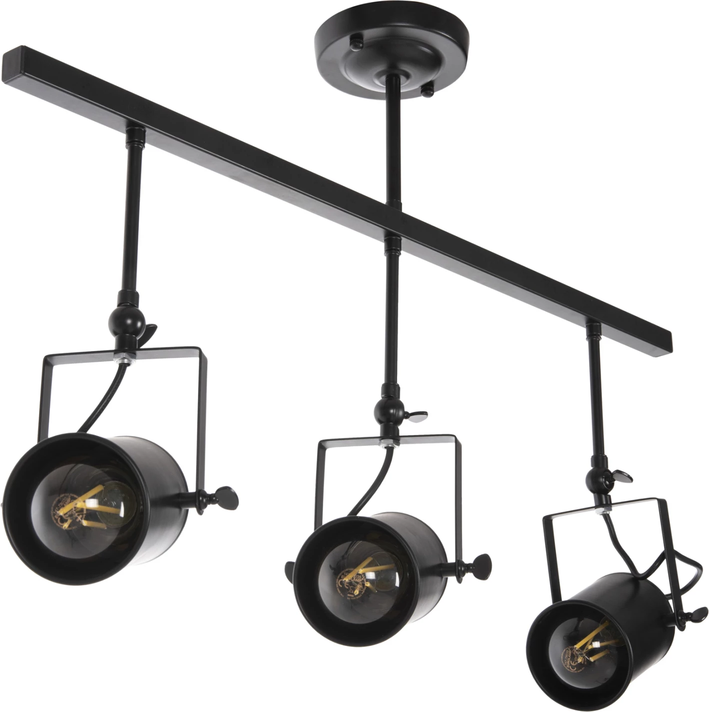 Llambë tavanore me 3 spote, metal i zi, FH4124, 70,5x14x50H cm