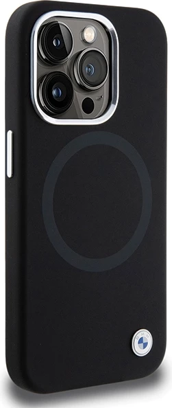 Mbështjellës BMW Signature Liquid Silicone MagSafe për iPhone 15 Pro, i zi