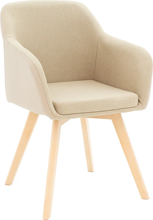 Karrige Safira, pëlhurë PU, bezhë-natyrale, 57x58x84cm