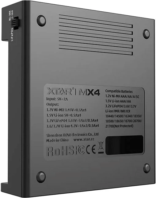 Karikues baterish XTAR MX4, universal, 4 vende, i zi