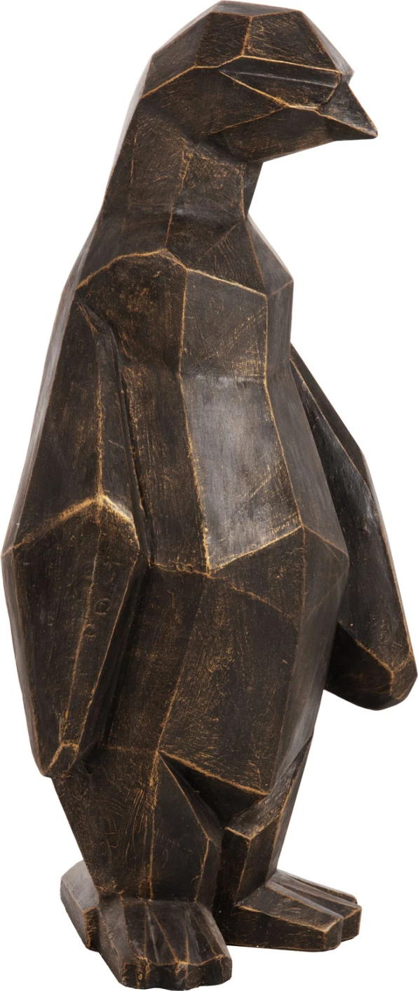 Dekor për dysheme, pinguin, ngjyrë patinë e zezë me detaje ari, FH7914, 45x45x100H cm