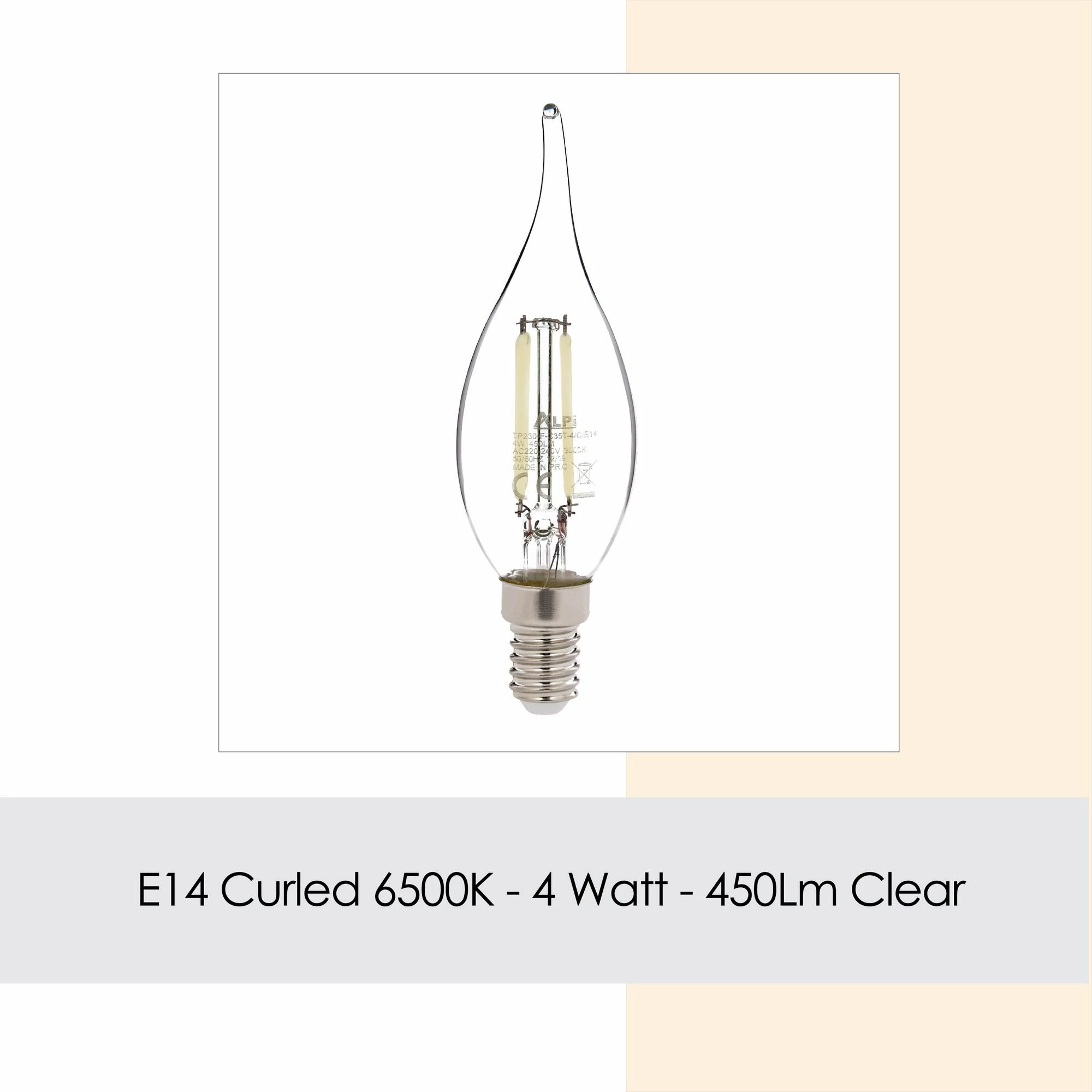 Llambë LED Opviq, E14 e përdredhur, transparente, dritë e bardhë