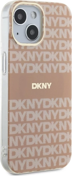 Mbështjellës DKNY IML Mono & Stripe MagSafe për iPhone 15 Plus / 14 Plus, Rozë