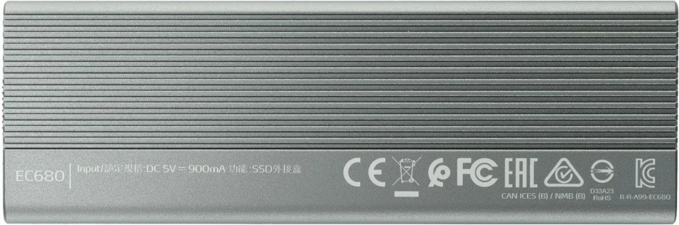 Kasë e jashtme SSD Adata EC680, M.2, USB 3.2 Type-C, Gri