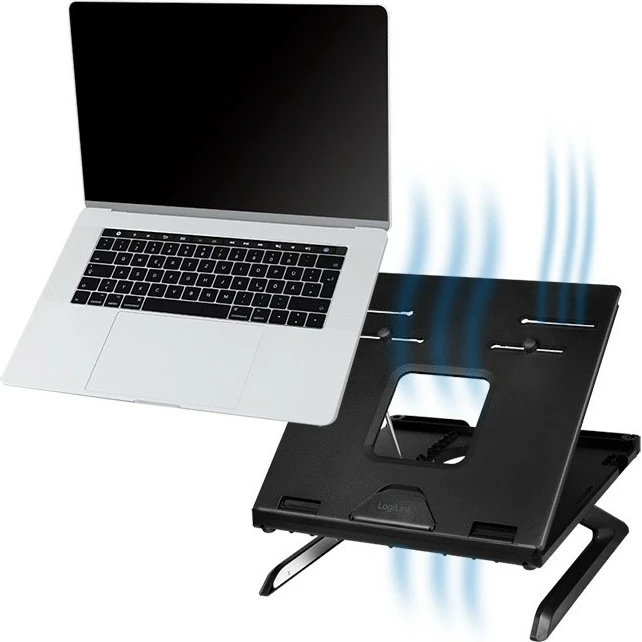 Mbajtës laptopi LogiLink AA0133 me mbajtës për smartphone, i zi