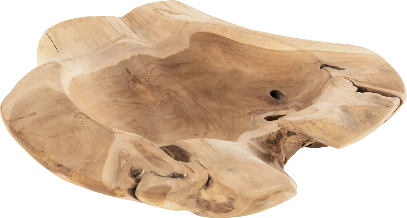 Enë dekorative për tavolinë, dru tik, YOKI, Φ58x12H cm