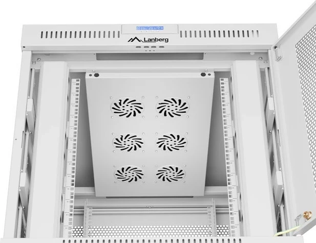 Kasë rack LANBERG 19 inch 15U 800x1000mm, ngjyrë hiri, derë perforuese LCD