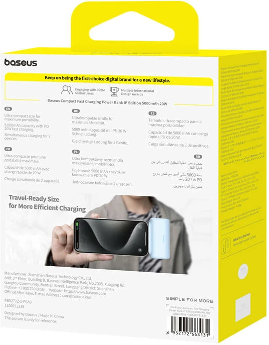 Powerbank Baseus OS-Baseus Compact IP 5000mAh 20W, kaltër