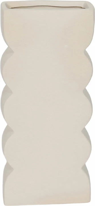 Vazo VEI, qeramike, e bardhë, 14.5x7x30.5cm