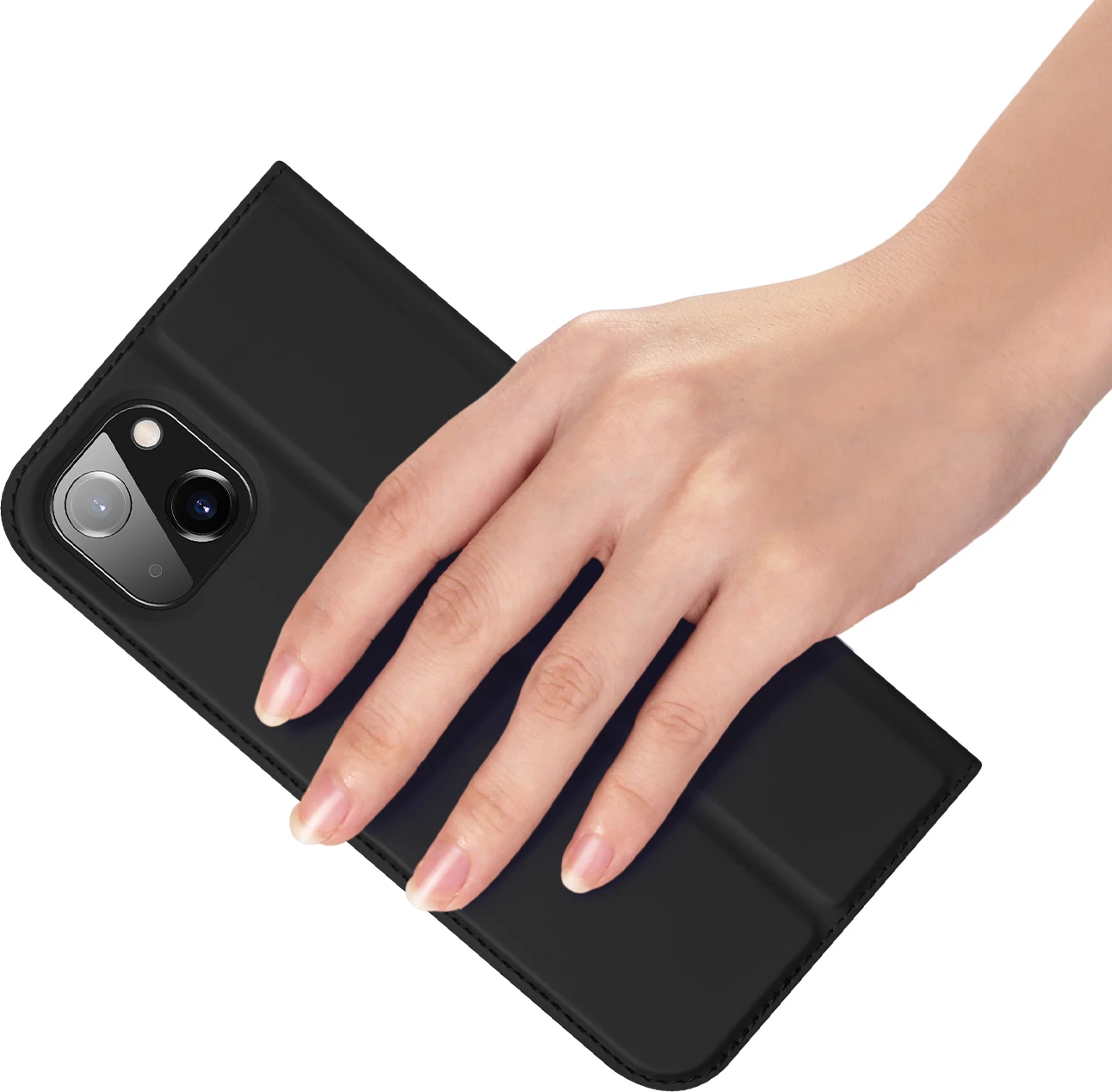 Mbështjellës Dux Ducis Skin Pro për iPhone 14 Plus, eko lëkurë, e zezë