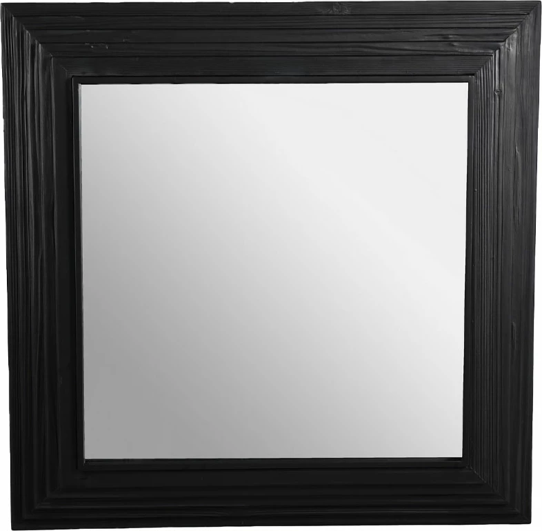 Pasqyrë katrore Cheops, kornizë druri, ngjyrë e zezë, 85x8x85cm