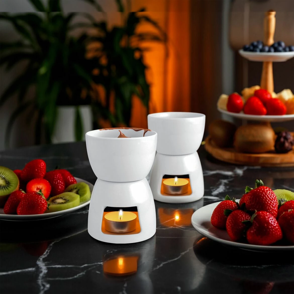 Set fondue porcelani, i bardhë, Hermia Concept, GR202FN00