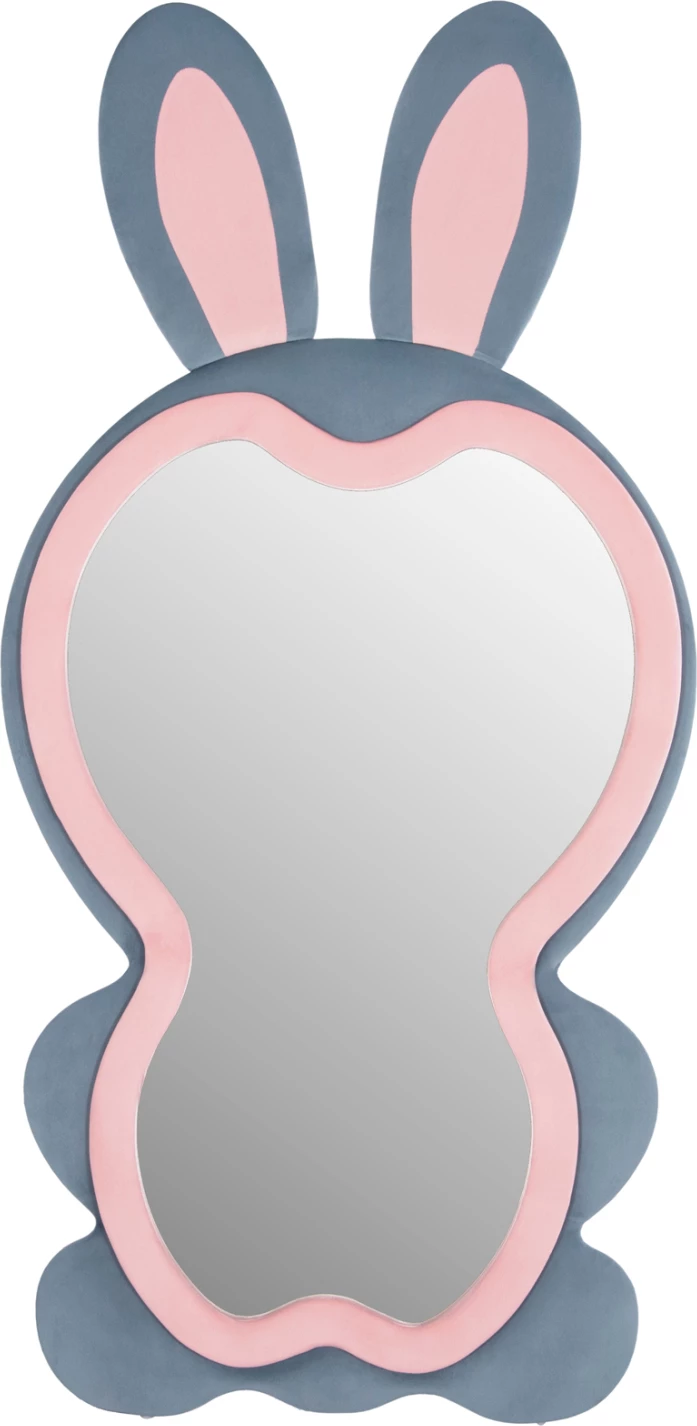 Pasqyrë për fëmijë në formë lepuri, MDF, ngjyrë rozë dhe kaltër, FH4489.02, 80x162H cm