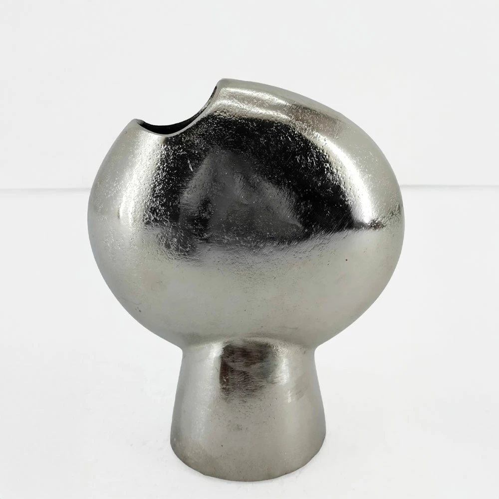 Vazo dekorative Doto, alumin, ngjyrë argjendi-nikel, 16x8x18cm