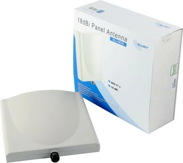 Antenë rrjeti ALLNET ALL19025, DualBand, 2.4/5 GHz, 18 dBi, N-type, gri/bardhë