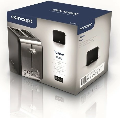 Tostier Concept TE2052, 2 hapësira, 950W, Inox/zi