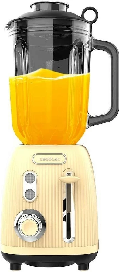 Blender Cecotec Power Black Titanium RetroYellow, 1.5L, 1200W, xhami, e verdhë