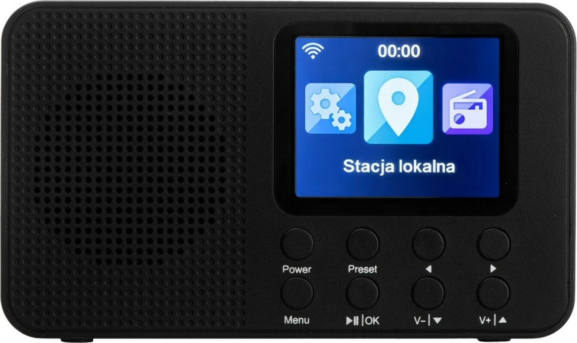 Radio interneti Camry CR1918, ekran 2.4\", WiFi 2.4GHz, Bluetooth, 3W, 99 presete, 2xUSB, 3.5mm, zezë