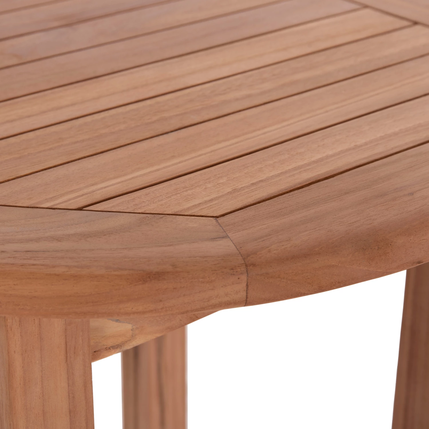 Tavolinë e lartë bar, rrumbullake, dru tik natyral, PRESSCOT FH18114, 60x105cm