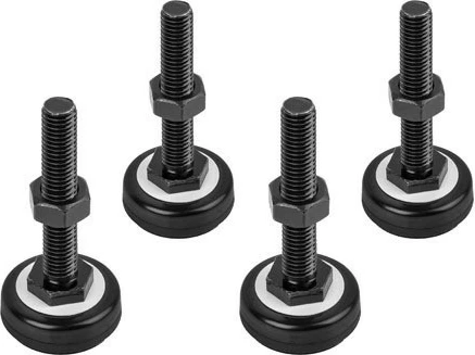 Set këmbësh niveluese Lanberg AK-1602-B për kabinete, M10, e zezë, 4 copë