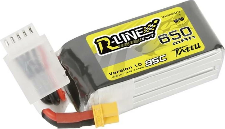 Bateri LiPo Tattu R-Line 650mAh 14.8V 95C 4S1P me XT30