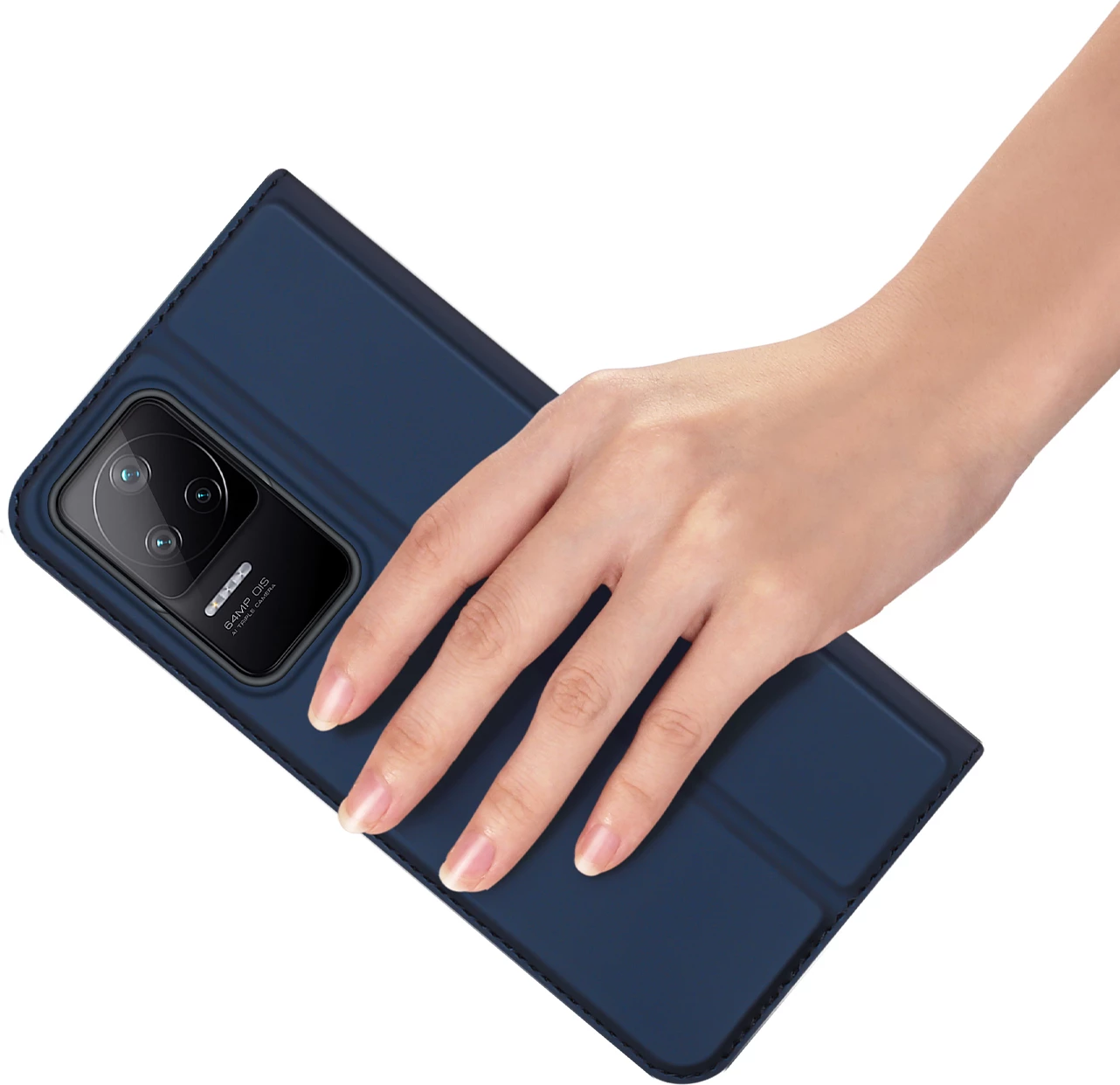 Mbështjellës Dux Ducis Skin Pro për Xiaomi Poco F4 5G, me kapak, xhep kartelash dhe funksion qëndrimi, Kaltër