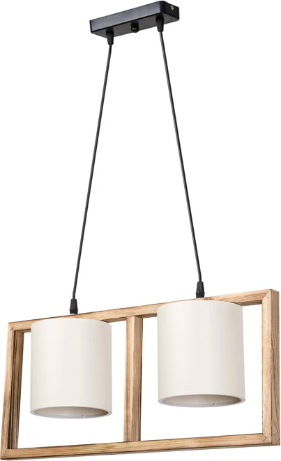 Llambë tavani me dy drita, ngjyrë kafe-krem, 54x14x27cm